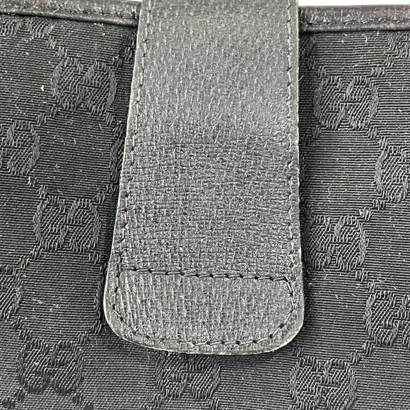 Vintage Gucci Black Monogram Shoulder Bag Italy Logo Strap Classic Old Money - Picture 12 of 15